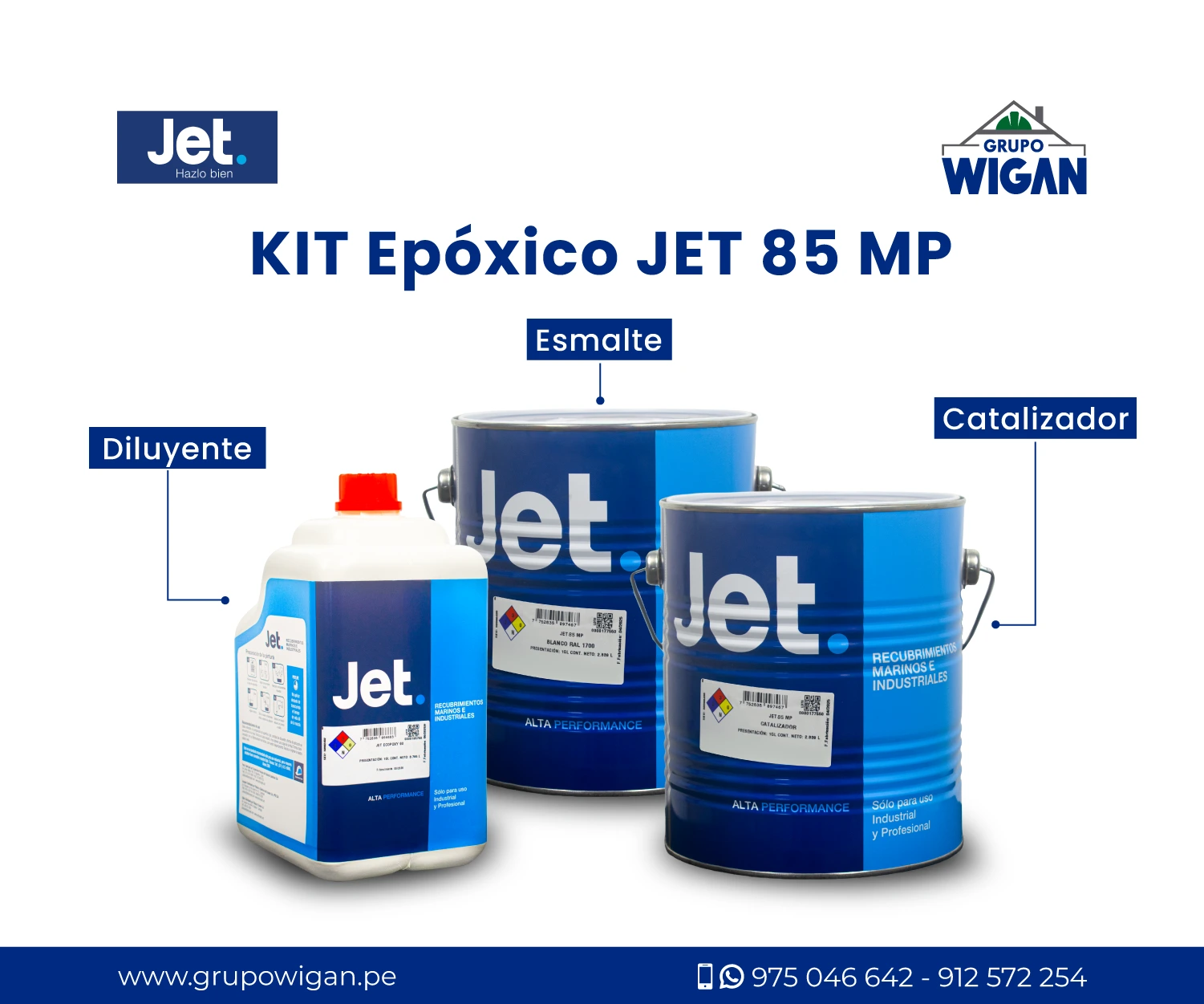 Kit Epóxico JET 85 MP, recubrimiento anticorrosivo de dos componentes para máxima protección.