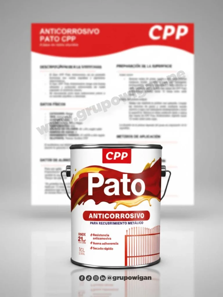 Anticorrosivo Pato CPP con ficha técnica para recubrimiento y protección de superficies metálicas
