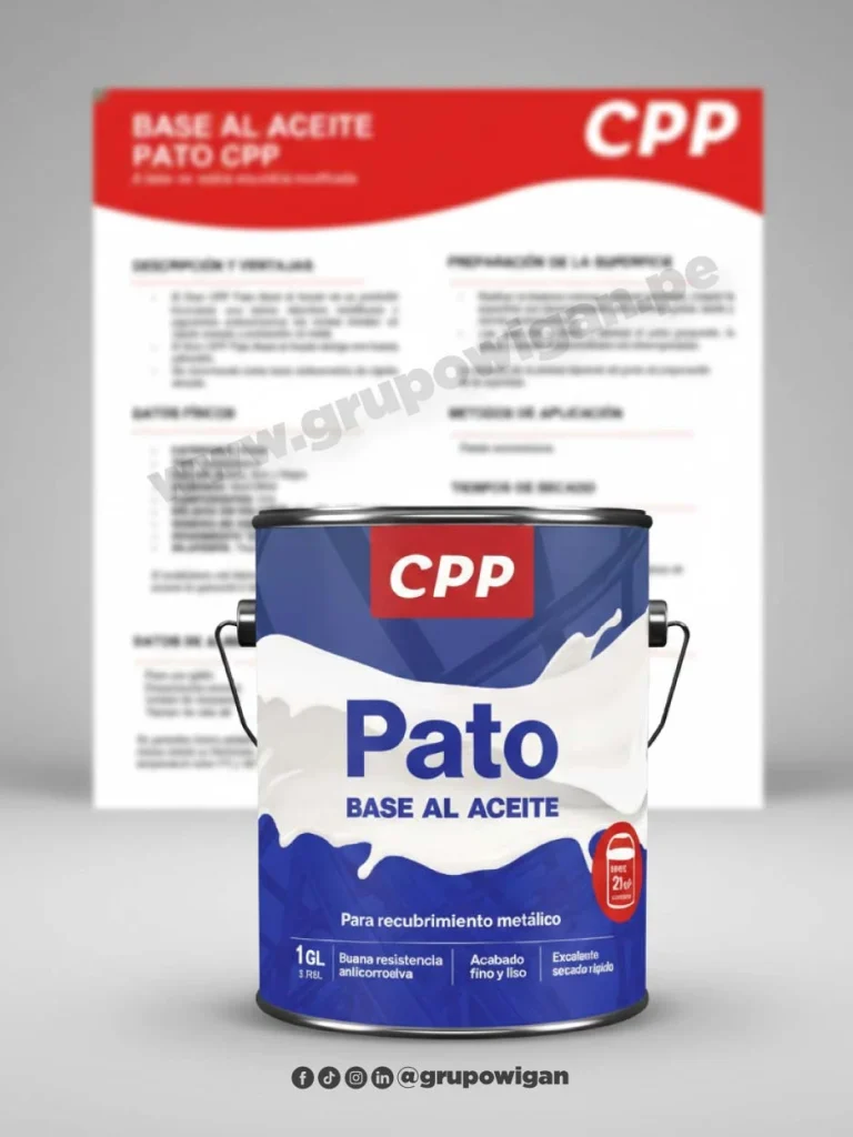 Base al aceite Pato CPP con ficha técnica para imprimación y protección de superficies metálicas