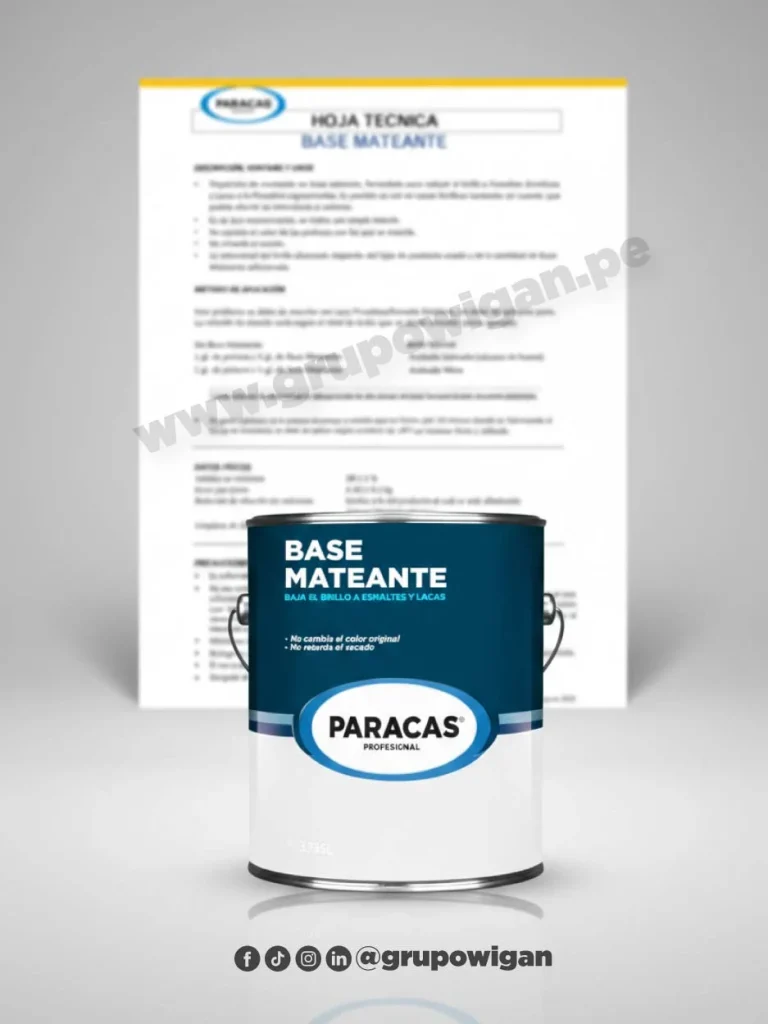 Base mateante Paracas con ficha técnica para reducir el brillo en esmaltes y lacas
