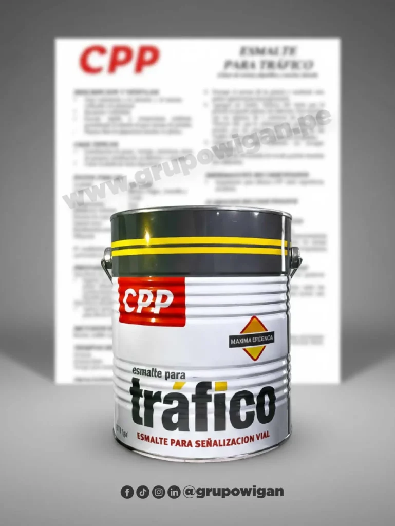 Esmalte de tráfico CPP con ficha técnica para señalización vial y demarcación