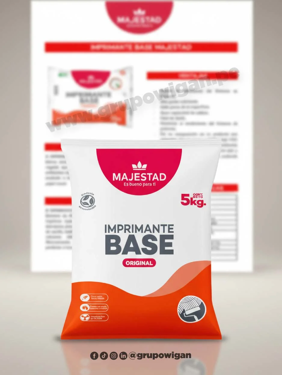 Imprimante base Majestad con ficha técnica para preparación y sellado de superficies antes del pintado