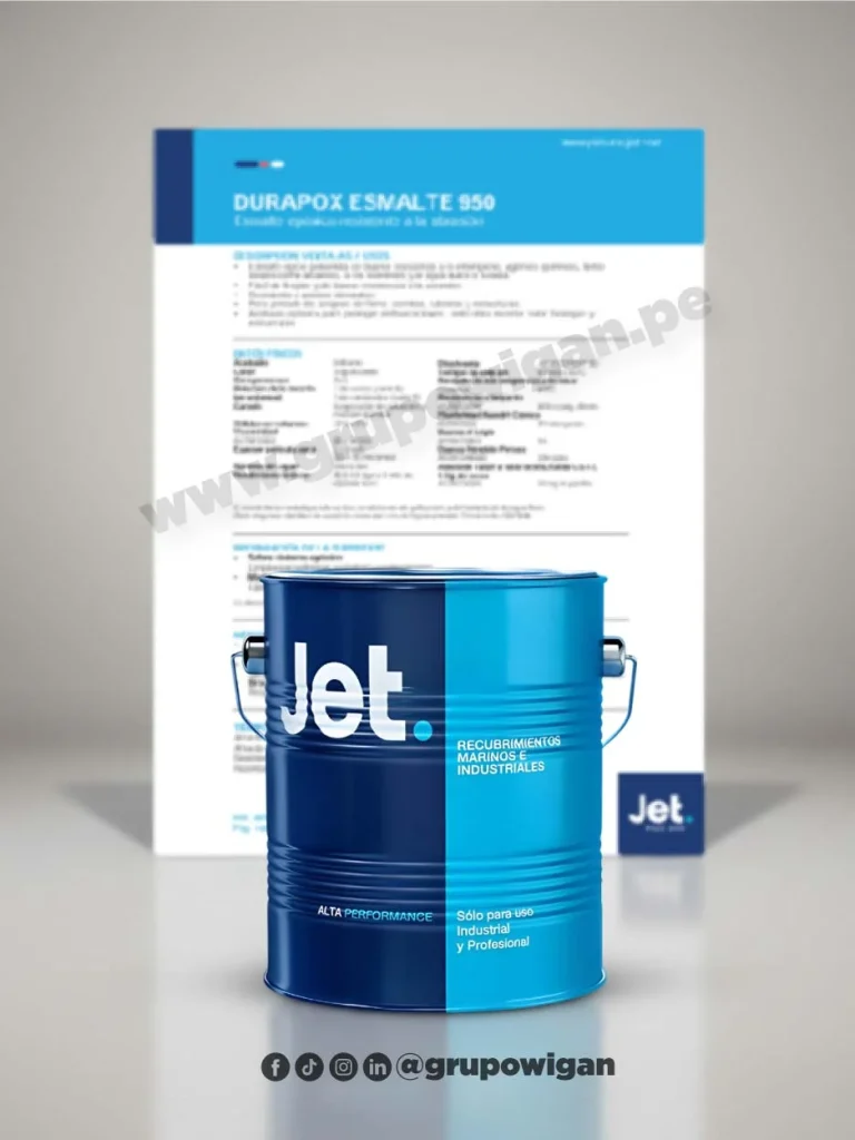 Jet Durapox Esmalte 950 con ficha técnica de esmalte epóxico industrial de alta resistencia