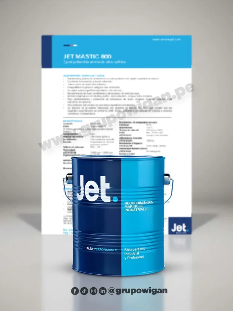 Jet Mastic 800 con ficha técnica de recubrimiento epóxico mastic de alto espesor