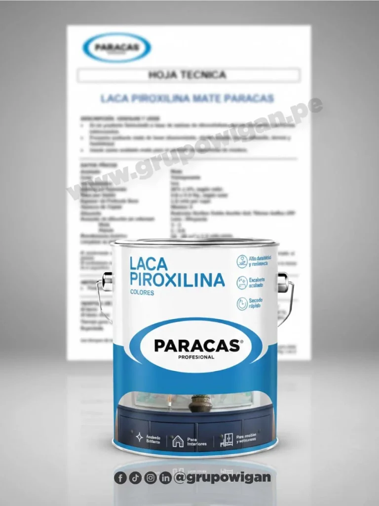 Laca piroxilina mate Paracas con ficha técnica para acabados mates en madera