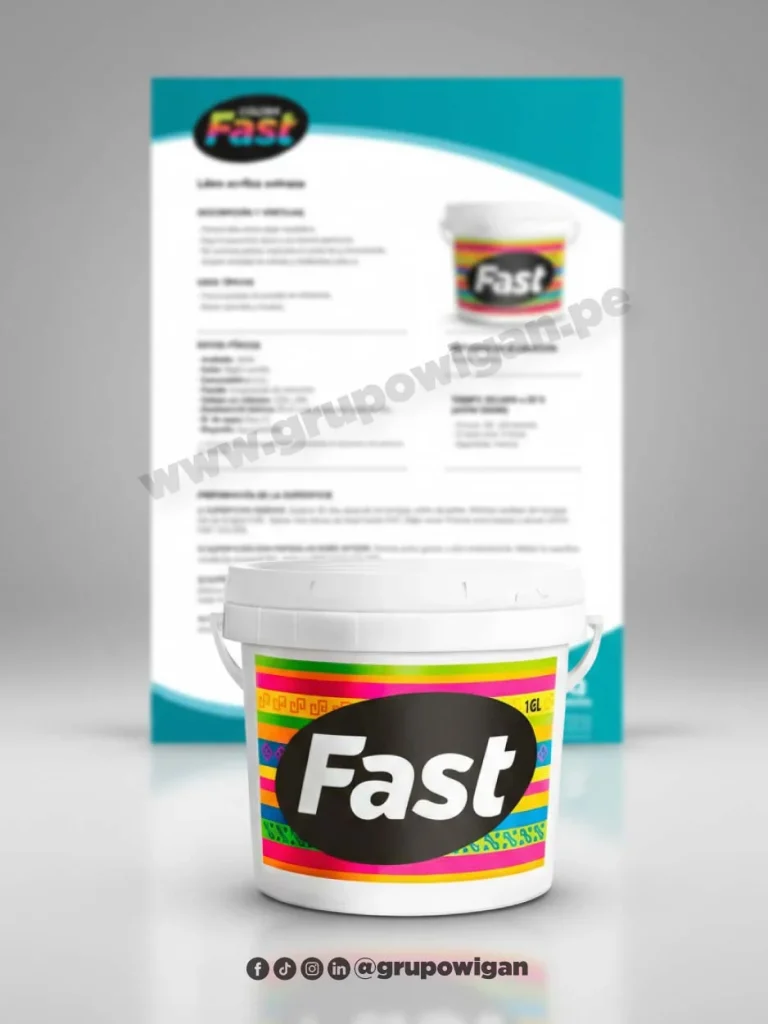 Pintura látex mate Fast con ficha técnica para acabados interiores en muros