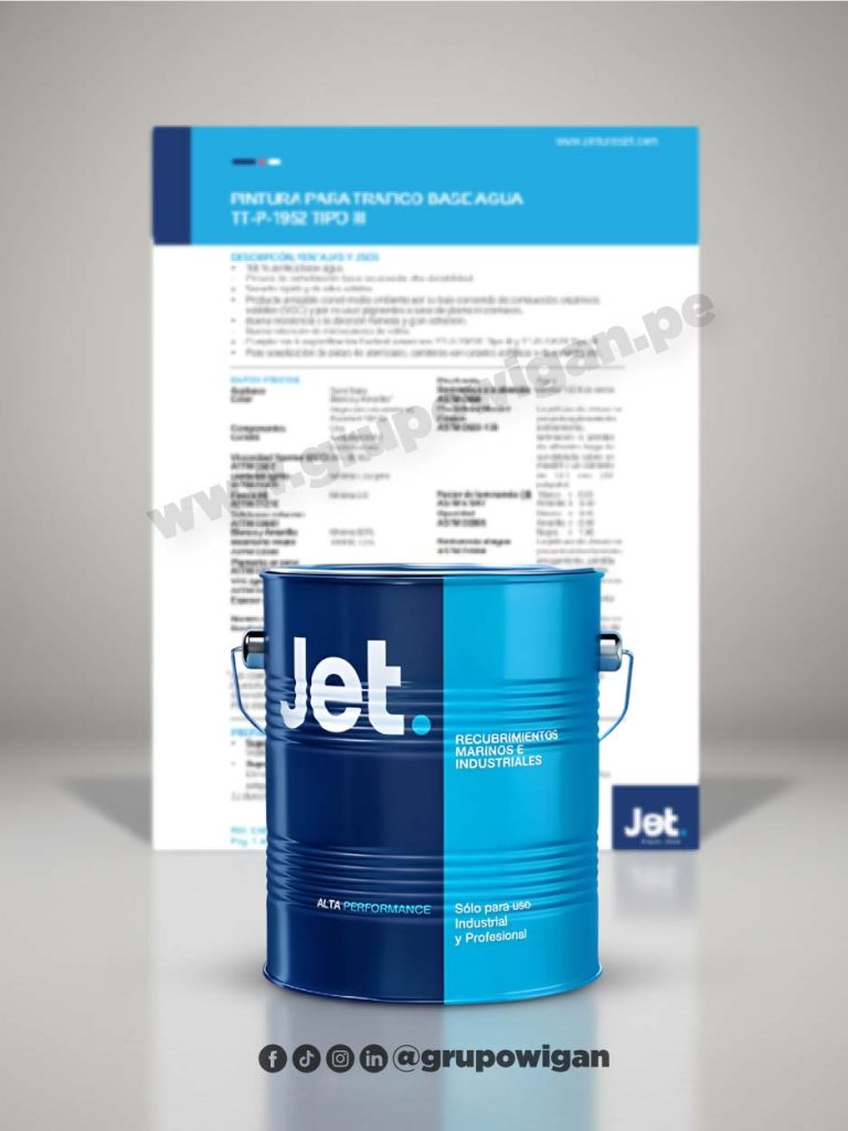 Pintura de tráfico Jet Base Agua TT-P-1952 Tipo III con ficha técnica vial