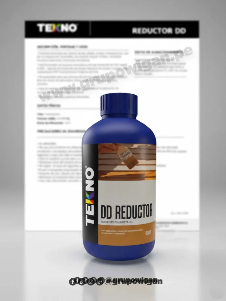 Reductor DD Tekno con ficha técnica, solvente poliuretano para barnices y sistemas DD