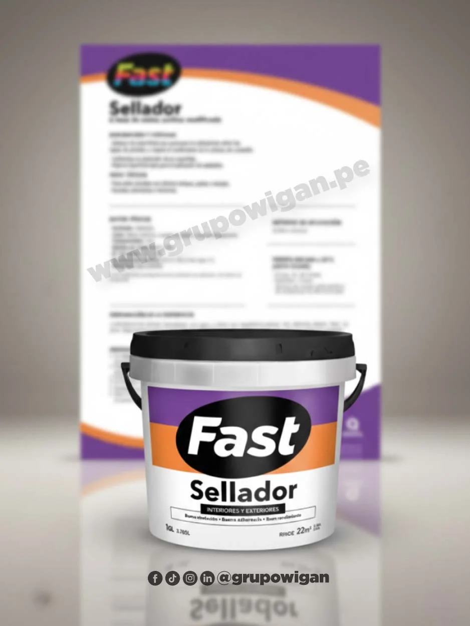 Sellador Fast con ficha técnica para sellado y preparación de superficies en interiores y exteriores