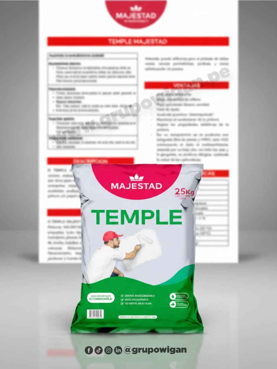 Temple Majestad con ficha técnica para recubrimiento y acabado de muros interiores