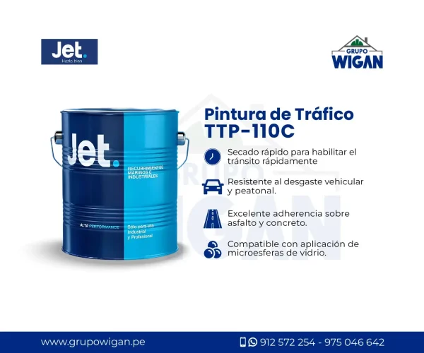 Pintura de Tráfico TTP-110C Jet para Señalización Vial